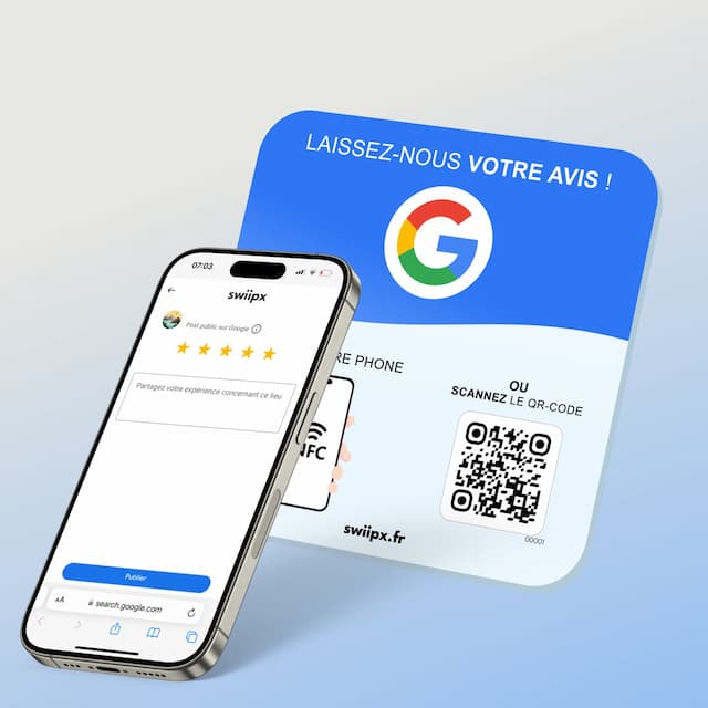 Plaque avis Google NFC Swiipx